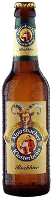 Das Bier Alpirsbacher Klosterbräu Bockbier wird hier als Produktbild gezeigt.