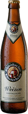 Das Bier Alpirsbacher Klosterbräu Weizen Kristallklar wird hier als Produktbild gezeigt.