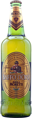 Das Bier Birra Moretti Baffo D'Oro wird hier als Produktbild gezeigt.