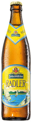 Das Bier Feldschlößchen Radler wird hier als Produktbild gezeigt.