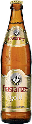 Das Bier Frastanzer Gold wird hier als Produktbild gezeigt.