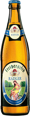 Das Bier Freibergisch Radler wird hier als Produktbild gezeigt.