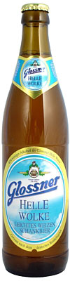 Das Bier Glossner Helle Wolke Leichtes Weizen Schankbier wird hier als Produktbild gezeigt.