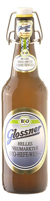 Das Bier Glossner Helles Neumarkter Bio-Hefe-Weiss' wird hier als Produktbild gezeigt.