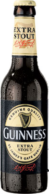 Das Bier Guinness Extra Stout wird hier als Produktbild gezeigt.