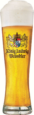 Das Bier König Ludwig Weissbier Hell wird hier als Produktbild gezeigt.