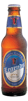 Das Bier Legends Premium Lager wird hier als Produktbild gezeigt.