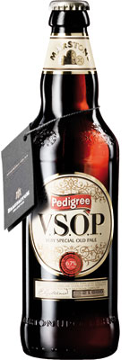 Das Bier Pedigree V.S.O.P. (Very Special Old Pale) wird hier als Produktbild gezeigt.