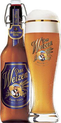 Das Bier Schwaben Bräu Das Weizen wird hier als Produktbild gezeigt.