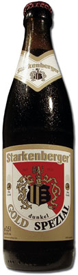 Das Bier Starkenberger Gold Spezial Dunkel wird hier als Produktbild gezeigt.