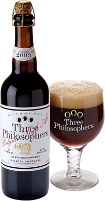 Das Bier Three Philosophers Quadrupel wird hier als Produktbild gezeigt.