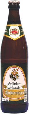 Das Bier Weißenoher Klosterbier Klosterweizen wird hier als Produktbild gezeigt.