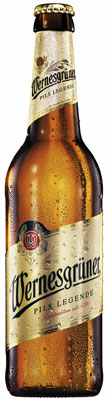 Das Bier Wernesgrüner Pils Legende wird hier als Produktbild gezeigt.
